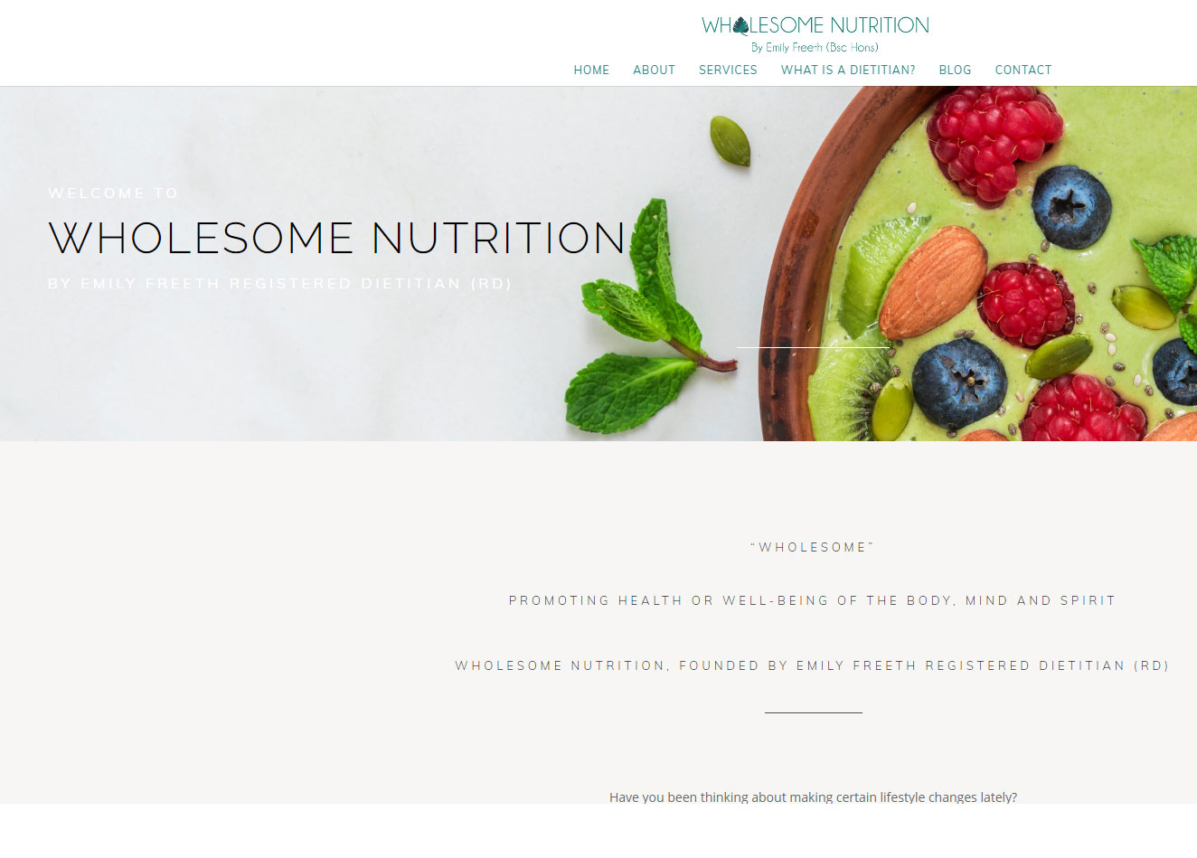 Nutrition Website Design Lichield